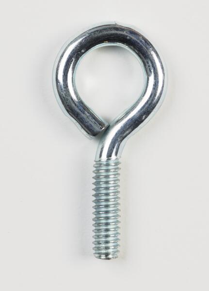 14X4EB 1/4-20 X 4 (9/16" EYE) TURNED EYE BOLT ZINC PLATED - INCLUDES HEX NUTS - MADE IN USA